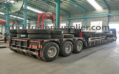 3 Line 6 Axle Low Bed Transport Semi Trailer Sent To Tunisian